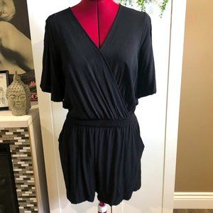 Reitmans Black Wrap Romper L